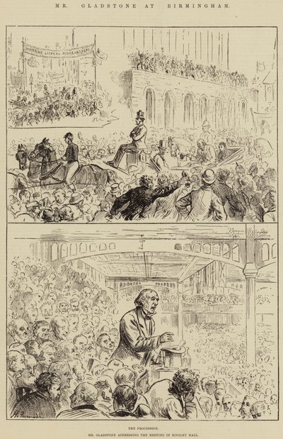 El Sr. Gladstone en Birmingham de Harry Furniss